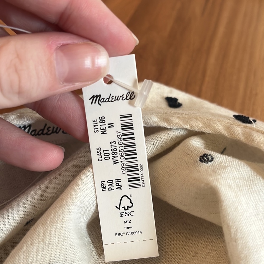 Madewell Tie-Back Puff-Sleeve Top in Clip Dot - Picture 7 of 9